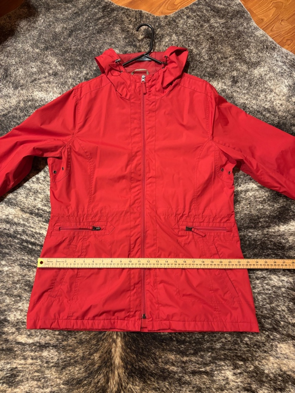 Natural Reflections Womens Red Hooded Rain Jacket, Size Large - Picture 12 of 13